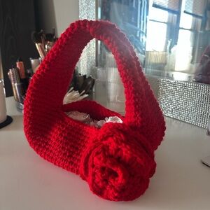 Handcrafted Red Crochet Mini Bag